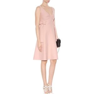 Valentino Side bow detail wool and silk dress